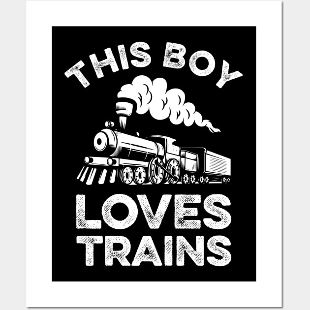 This Boy Loves Trains Wall Art by LawrenceBradyArt